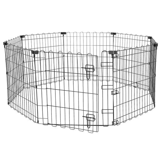 Foldable Octagonal Metal Exercise Puppy Dog Playpen Indoor Outdoor, 8 Panels, 24 x 24, Easy to assemble.