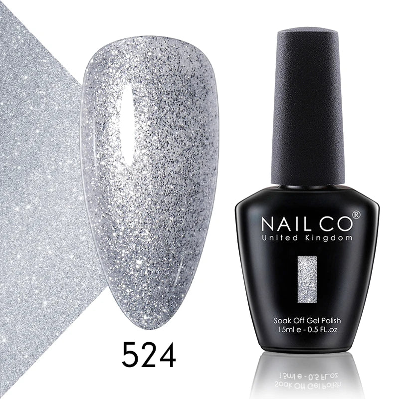 NAILCO 15ml Color Gel Nail Polish Soak Off, Hybrid Varnishes Manicure, UV&LED Nail Gel Semi Permanent Lacquer Base Top Coat.