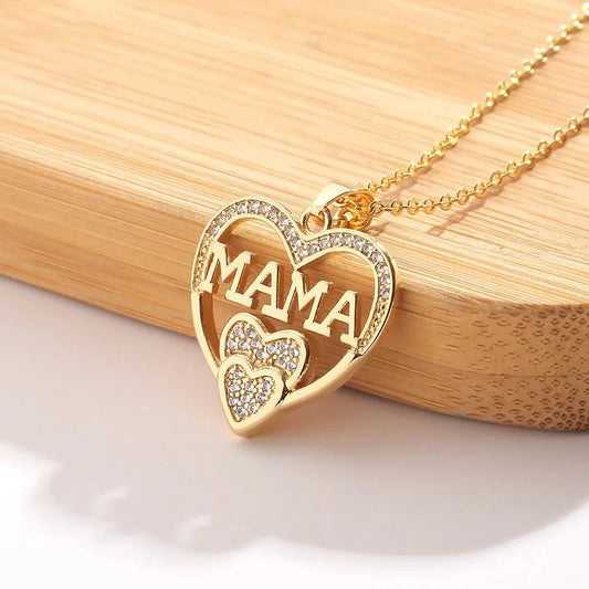 Elegant and Minimalist Women Love Necklace, MOM Pendant as A Mother's Day Gift.
