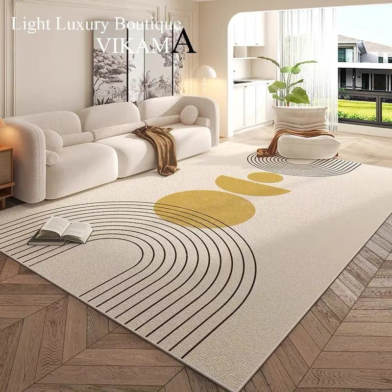 VIKAMA Cream Style Carpet, Living Room Superior Home Decoration, Easy Care Non-Slip Mat.