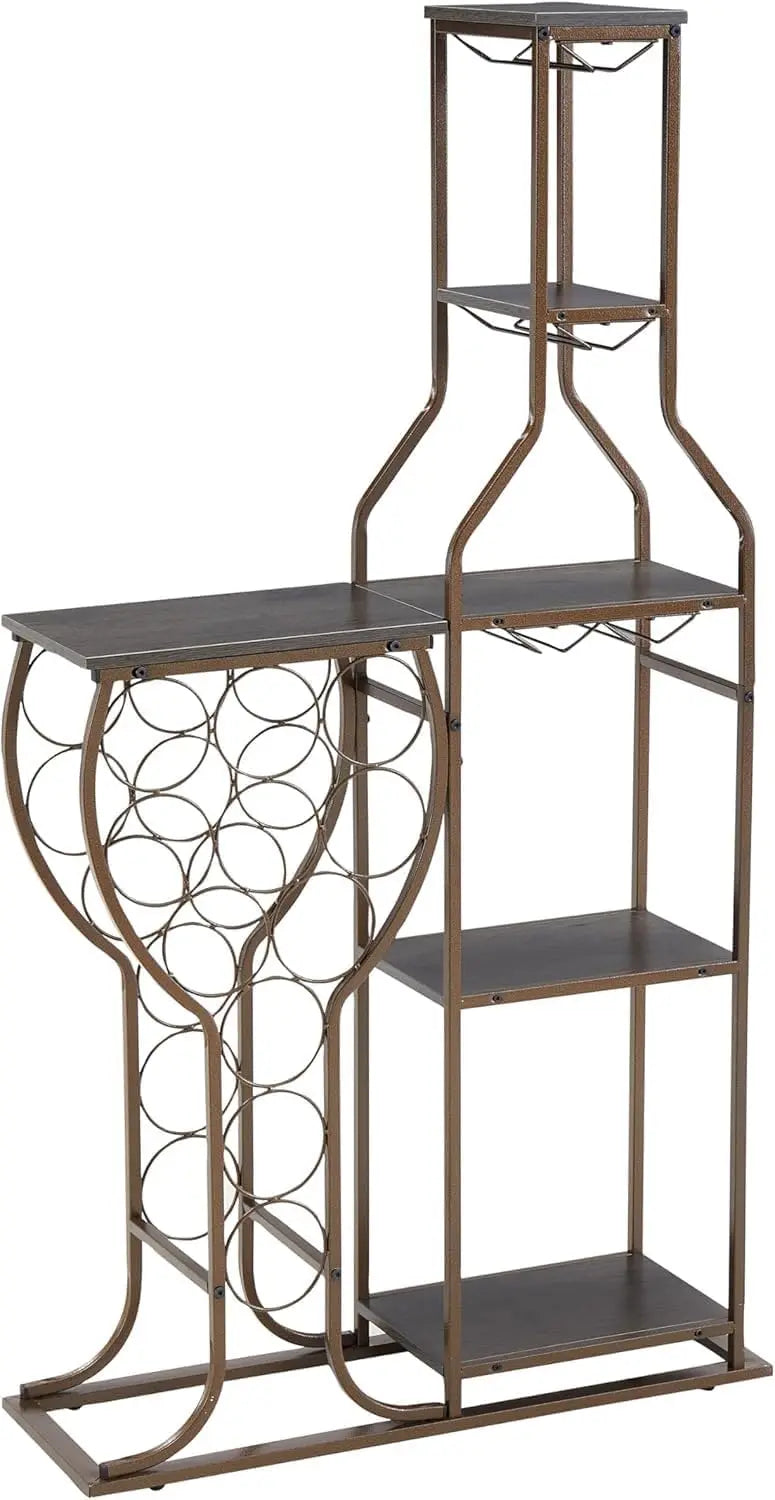 5-Tier Wine Rack Freestanding 11 Bottles Modern Wine Holder