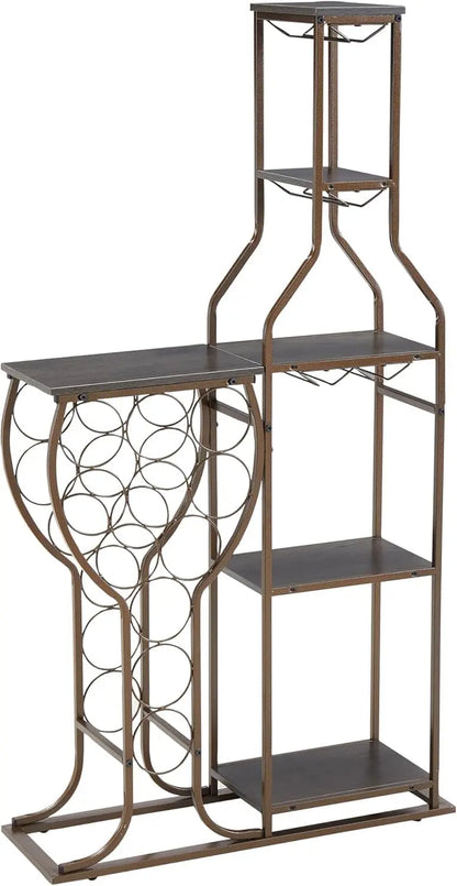 5-Tier Wine Rack Freestanding 11 Bottles Modern Wine Holder