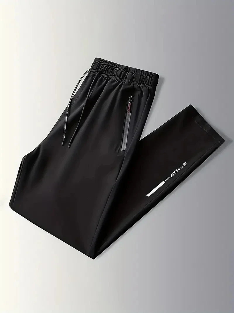 Soft Men Casual Straight Pants Stretch Elastic Waist Jogger, Classic Blue, Black ,Gray Trousers Plus Size.