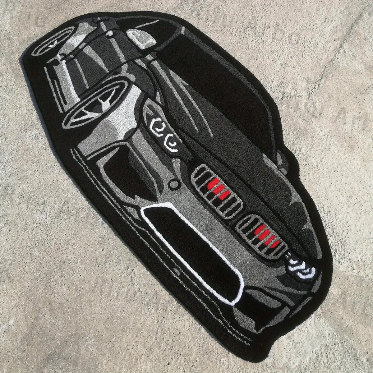 VIKAMA Trendy Retro Car Floor Mat - Wool-Like Fabric Cushion Bedside Rug, Anti-Slip Pad.