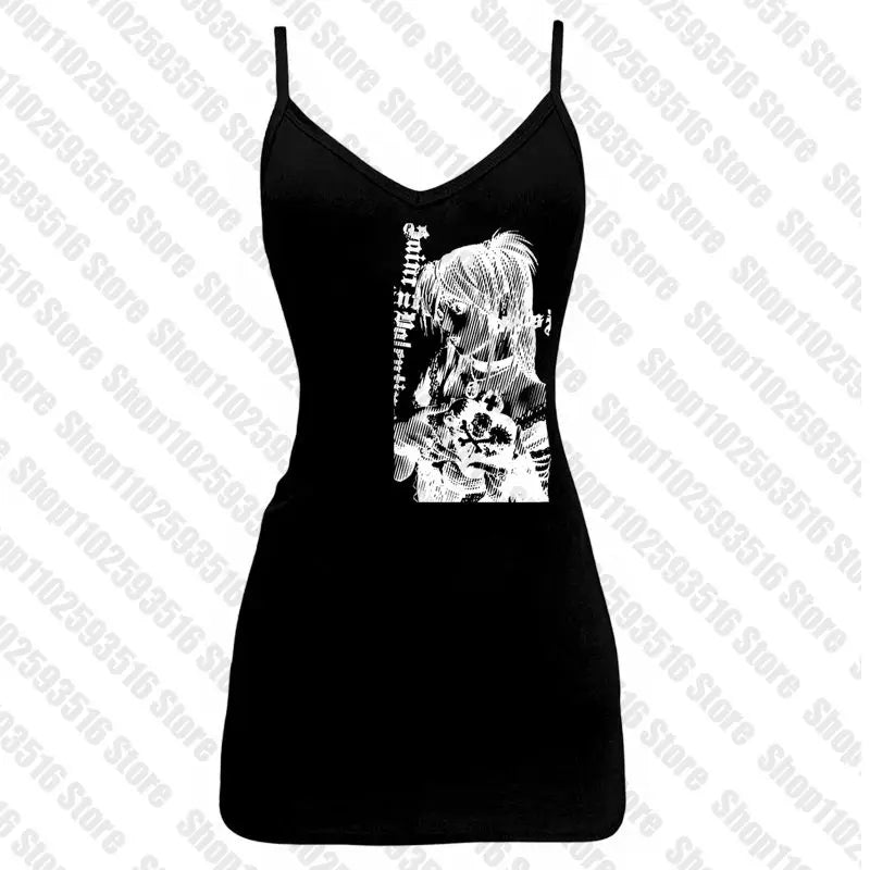 Y2k anime Streetwear O-neck 90s Text Printing , Simple Vintage Crop Aesthetic T-shirt.