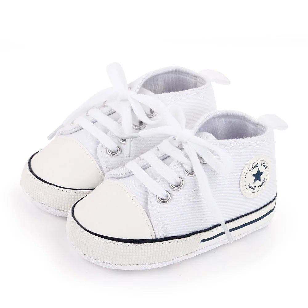 New Baby Shoes Boys Girls Classic Canvas Casual Sneakers, Spring Newborn First Walker Toddler, Non-Slip Walking Shoes.