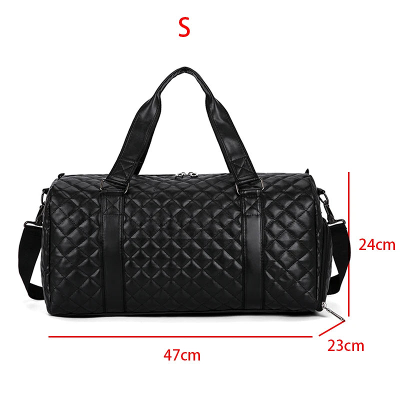 Duffle Tote Gym Fitness Bags for Women, PU Leather Handbag Travel, Luggage, Shoulder, Sports, Shoes, Crossbody Bags.