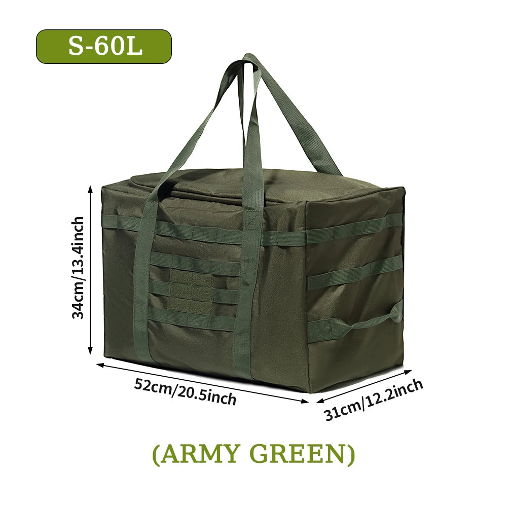 Large Duffle Bag (60L/90L Capacity Optional) - For Gear Load Out, Camping Storage, Deployment Cargo & Travel Sports Equipment.