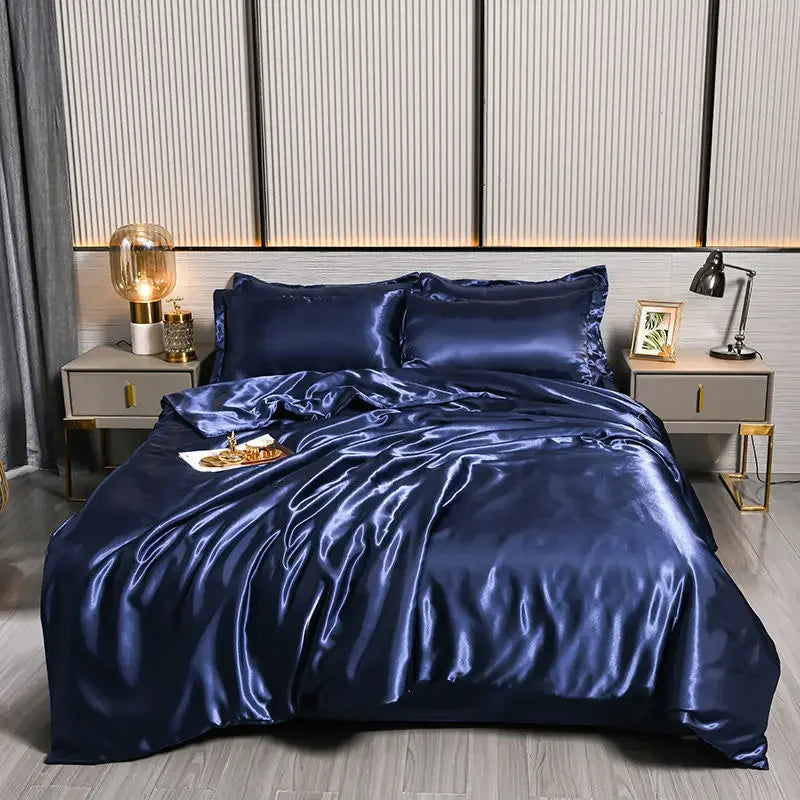 Luxury 100% Silk Bedding  with Duvet Cover4pcs Bed Cover