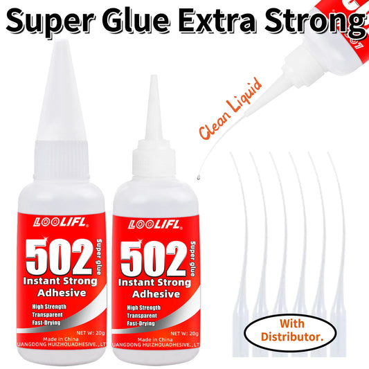 Hot Sell1-5pcs 502 Super Glue Instant Quick-drying  Adhesive, Leather, Rubber, Wood, Metal, Strong Bond Liquid Glue.