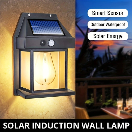 Outdoor Solar Tungsten Wall Light, with Motion Sensor IP65 Waterproof.