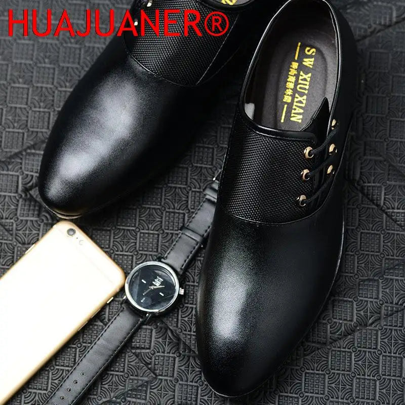 2025 Classic Men Dress Shoes, Round Toe Cow Leather Business, Casual Shoes Oxford Formal Big Size 38-48.
