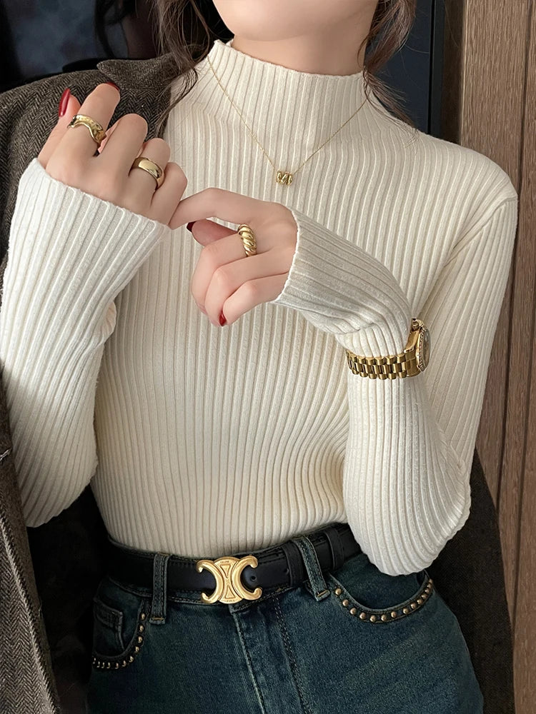 Autumn Winter 2025 Women Long Sleeve Turtleneck Sweater.