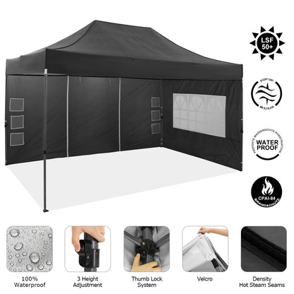 10x15 Heavy Duty Pop up Canopy,  with 4 sidewalls, Commercial  Canopy Wedding, Party Tents.
