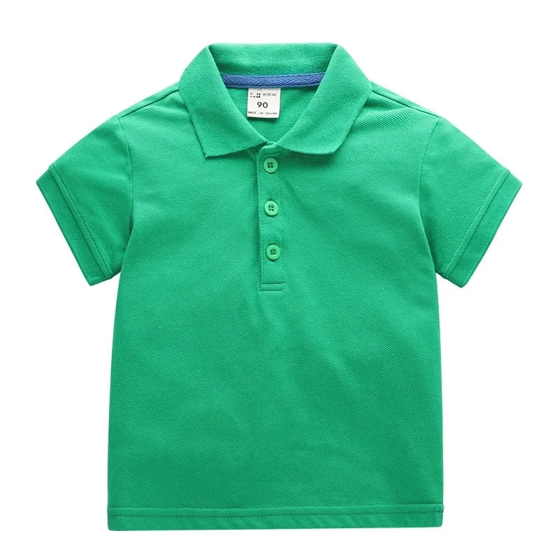 Kids Boys Solid Color Cotton Polo Shirts 2025. Tops Tee Girls Baby Lapel  Shirt Age 1-10T