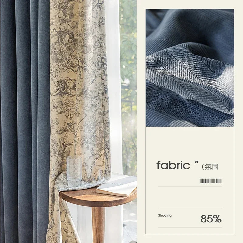 Rideaux pour Salon Chambre à Coucher, Rideaux Occultants à Chevrons en Chenille Beige, Isolation Thermique pour la Maison