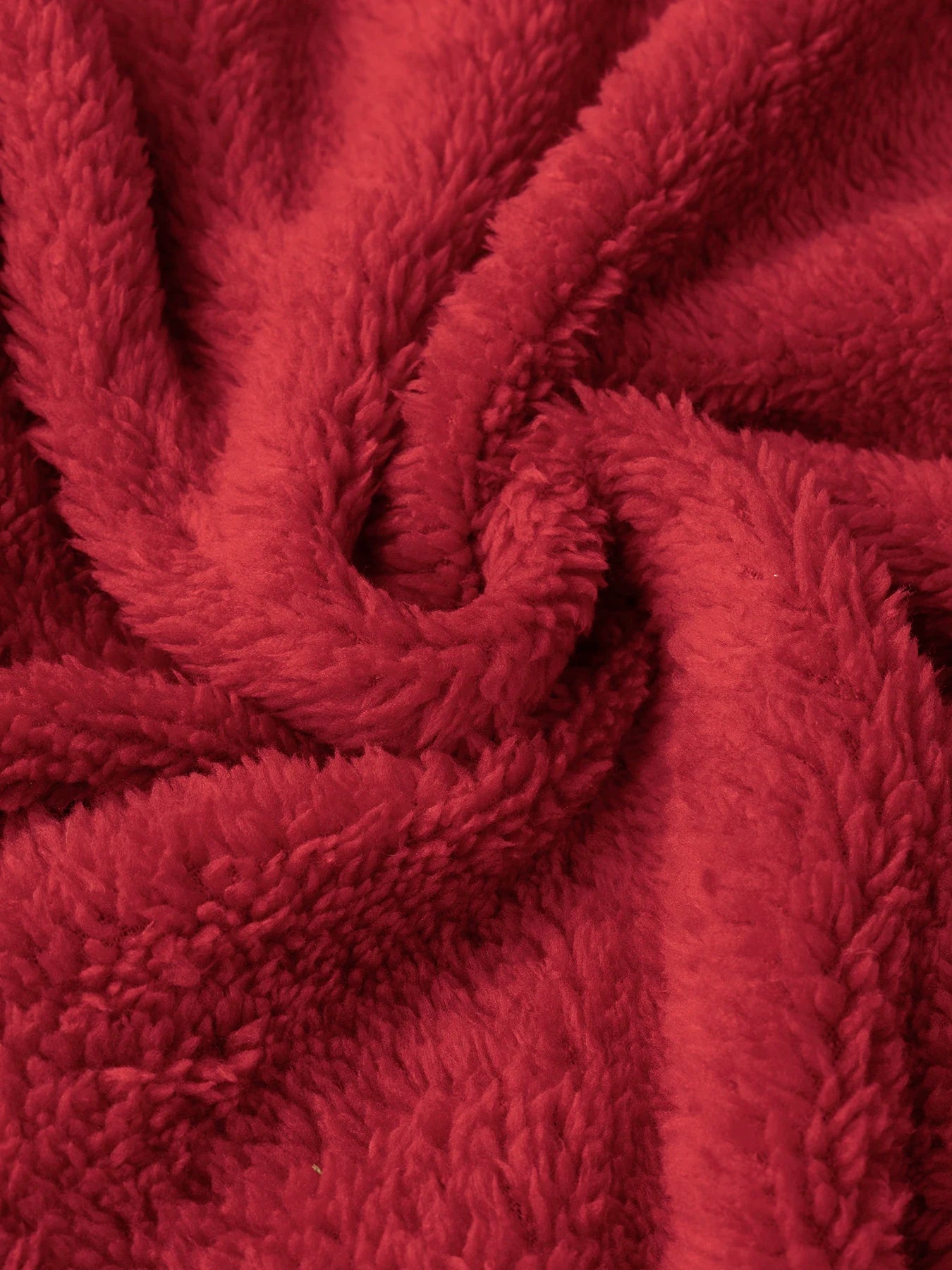 New Christmas collection Women autumn and winter red plush, hooded short coat with zipper design.