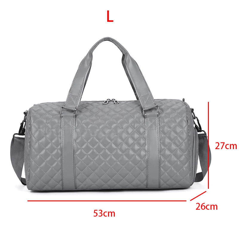 Duffle Tote Gym Fitness Bags for Women, PU Leather Handbag Travel, Luggage, Shoulder, Sports, Shoes, Crossbody Bags.
