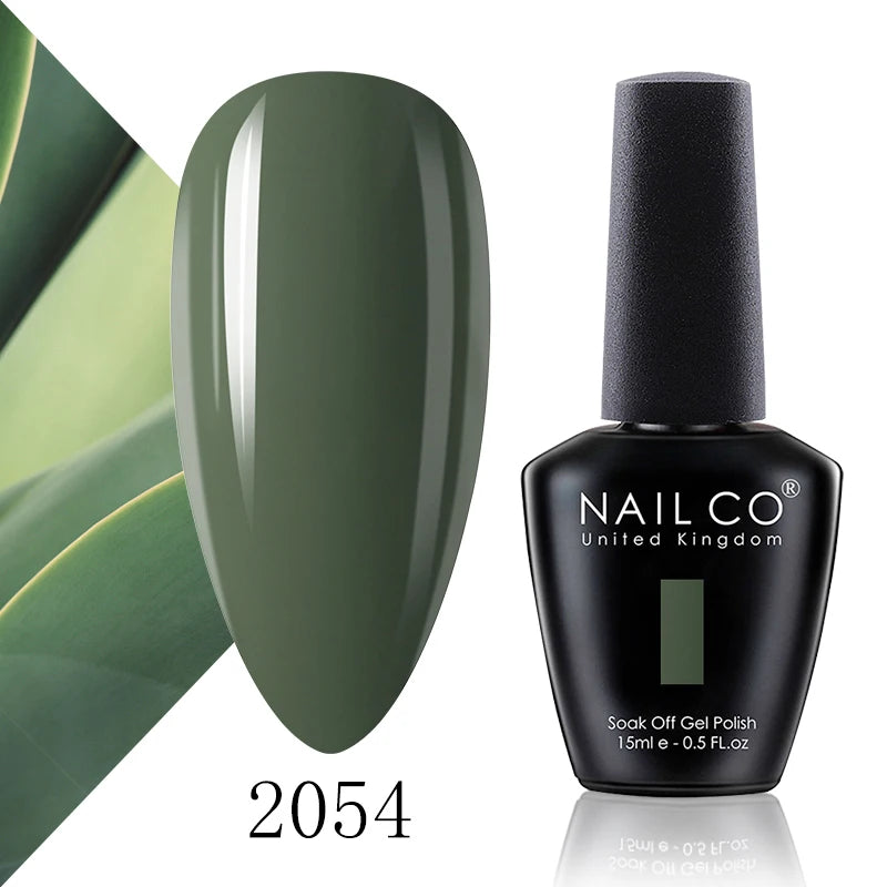NAILCO 15ml Color Gel Nail Polish Soak Off, Hybrid Varnishes Manicure, UV&LED Nail Gel Semi Permanent Lacquer Base Top Coat.
