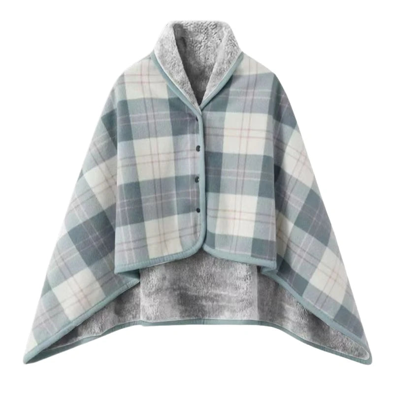 Winter Wearable Shawl Blanket, Warm Flannel Casual Office Blanket, with Button.
