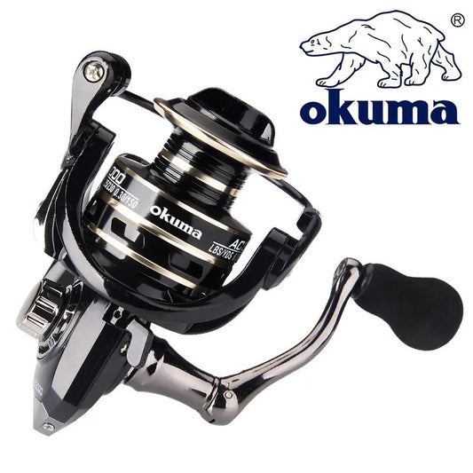 Newest OKUMA AC2000-7000 Fishing Reel, Metal Ball Grip Spinning Reel 5.2:1, Metal Reel Cup12KG Max Drag.
