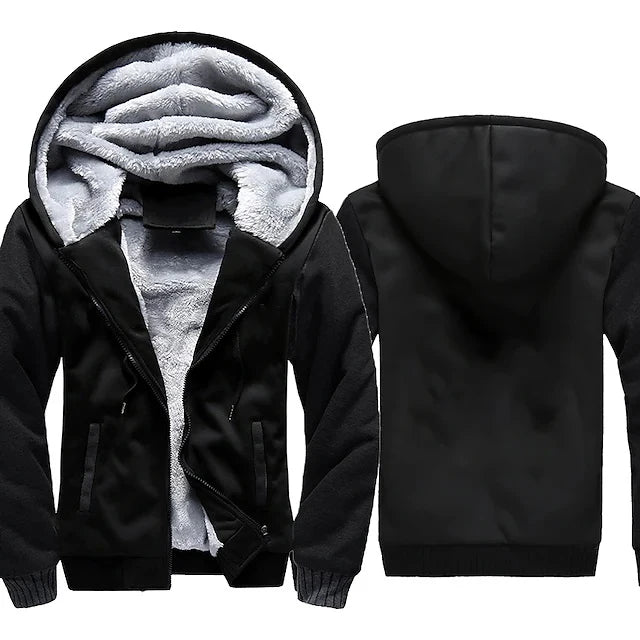 Men's Jacket Winter Camouflage Fleece Thicken Hooded Jackets, Casual Zip Up Hoodies Streetwear Coats.