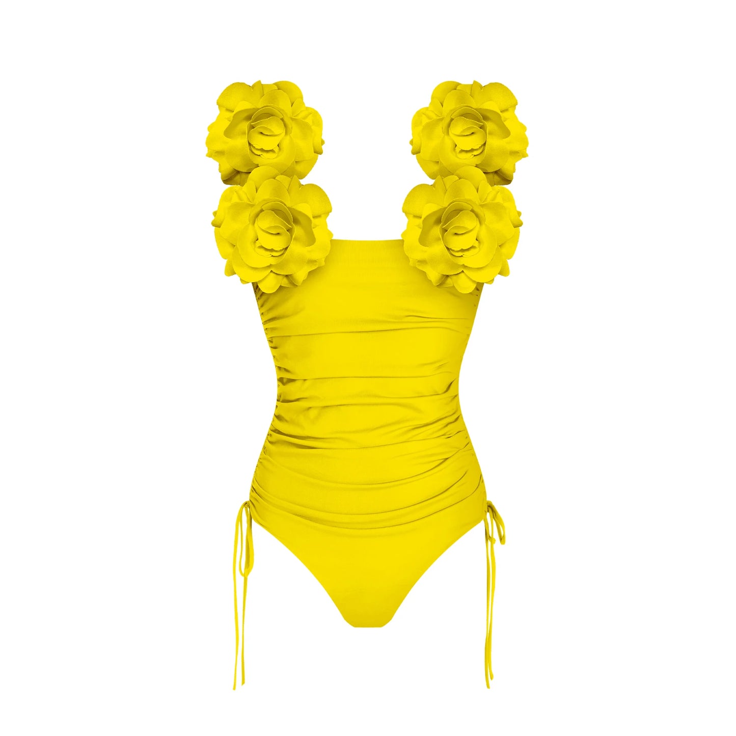 3D Flower Bikini Set  Low Waist Swimwear , Women Solid , Sexy Beach Wear Female.