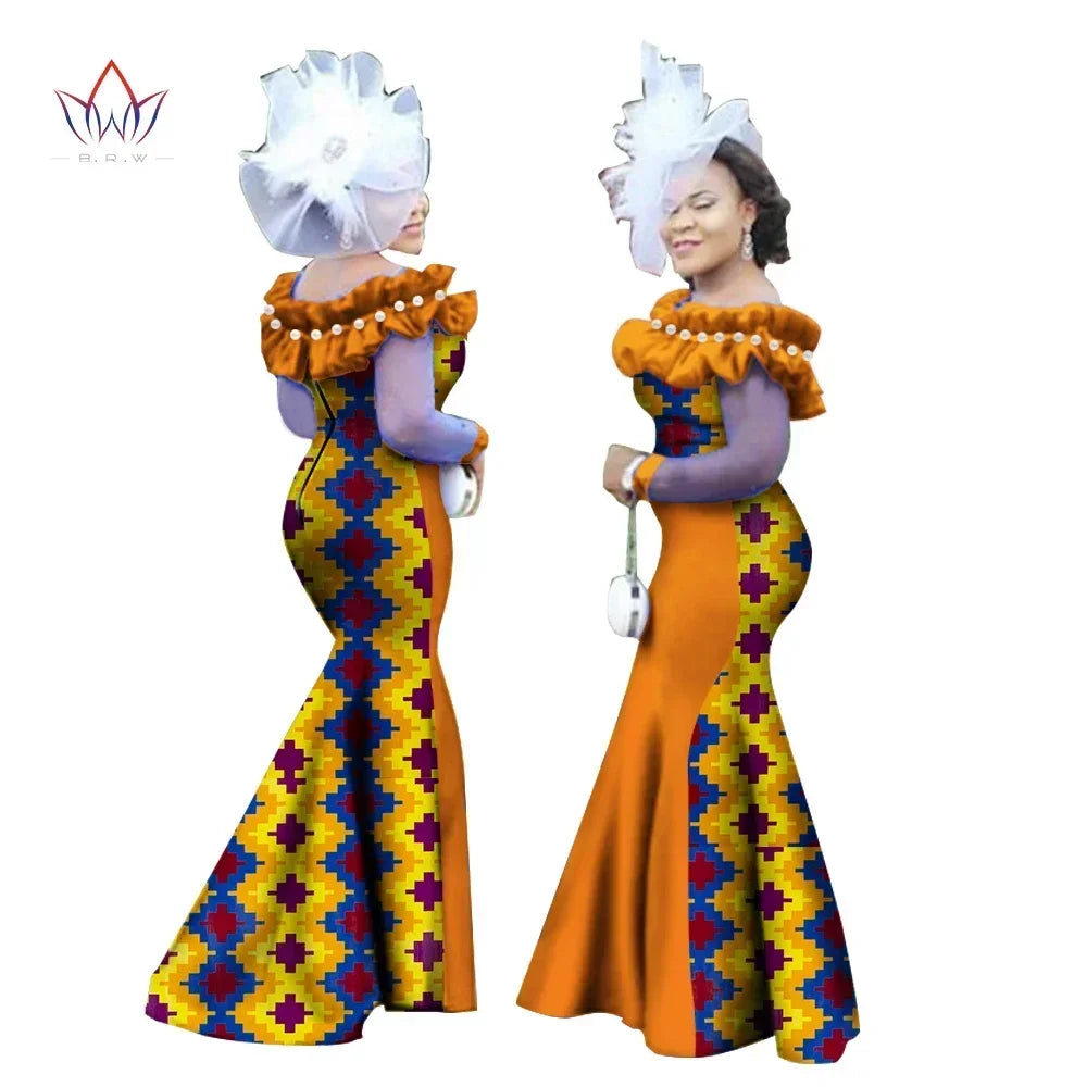 New Style Women Dress African Clothing, Long Sleeve Dashiki Long Maxi Dresses for Women Plus Size 6XL WY2451.