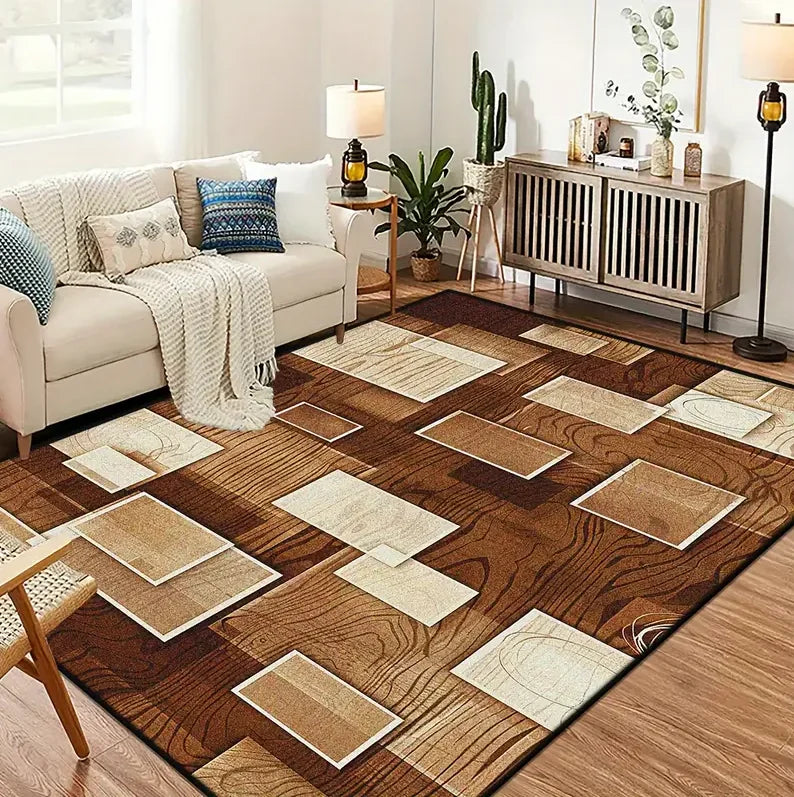 Geometric Large Carpet Light Luxury European Carpet, Home Sofa and Tea Table Floor Mat Decoration.