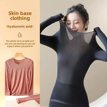 2PCS Thermal Underwear Sets for Woman Autumn Winter Long-sleeved