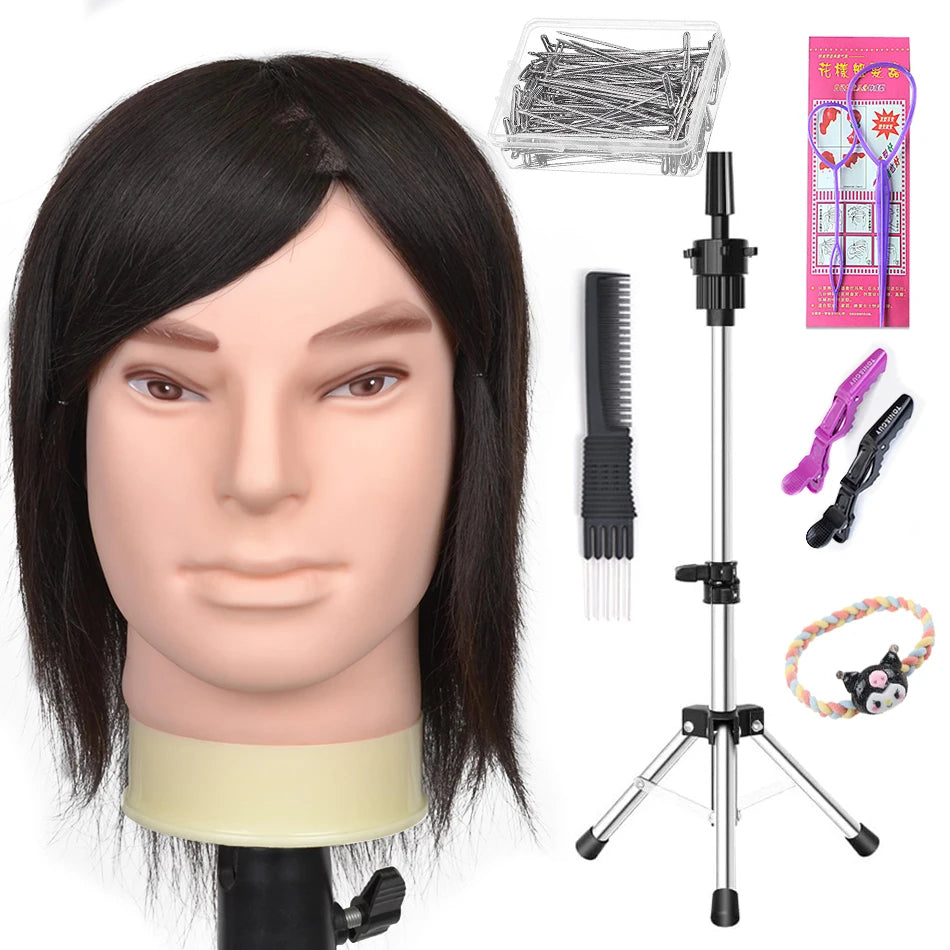 100% Real Human Hair Mannequin ,Styling Heads Cosmetology Practice Heads.