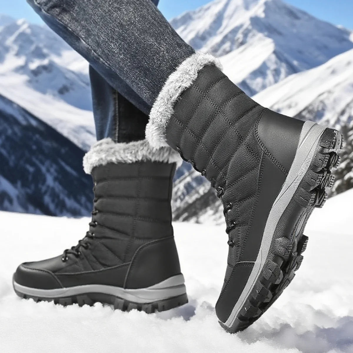 Winter Boots For Men Rubber Boots Keep Warm waterproof  Snow Boots