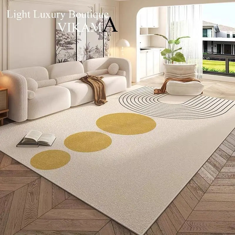 VIKAMA Cream Style Carpet, Living Room Superior Home Decoration, Easy Care Non-Slip Mat.
