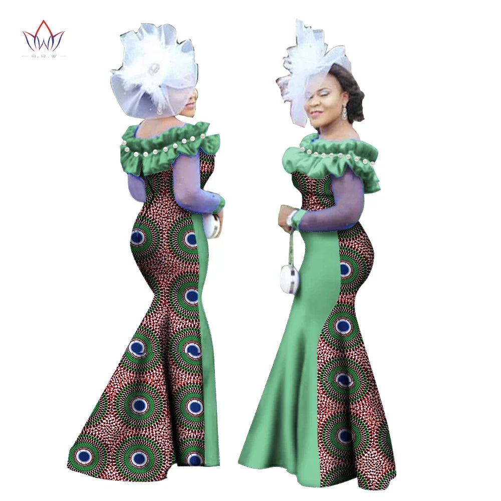 New Style Women Dress African Clothing, Long Sleeve Dashiki Long Maxi Dresses for Women Plus Size 6XL WY2451.