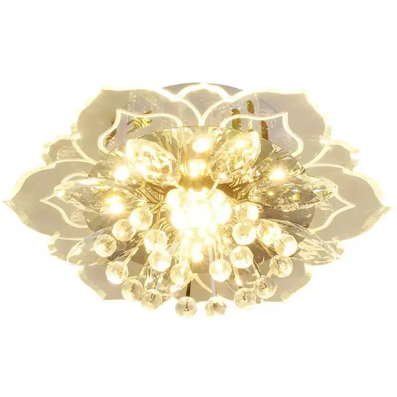 Creative LED Ceiling Light Crystal Flower Chandelier, Bedroom, Hallway ,Living Room, Pendant Lamp.