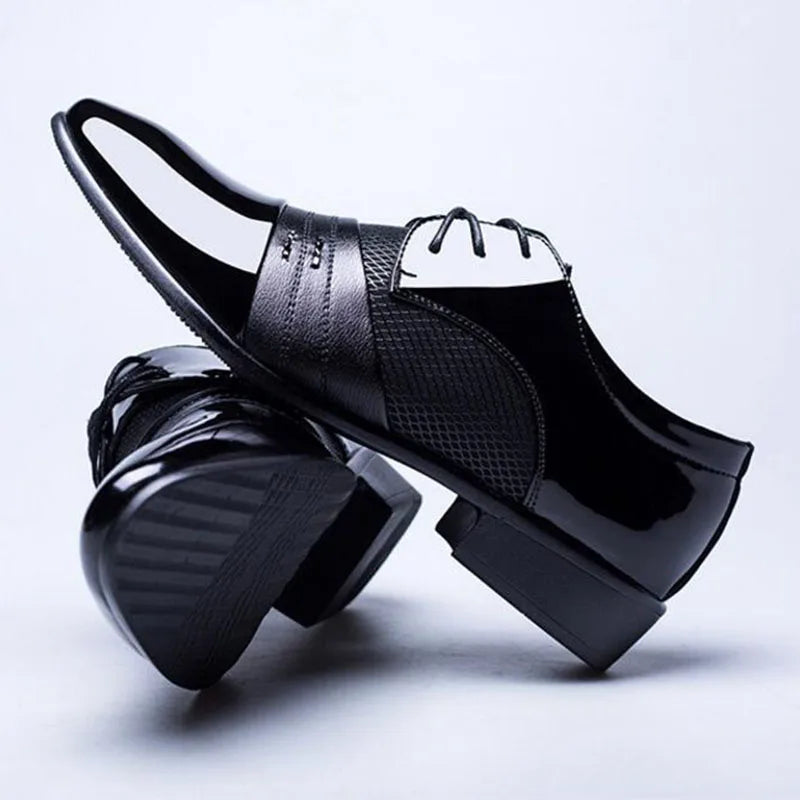 New British Men Leather Shoes, Classic Pointed Toe Formal.