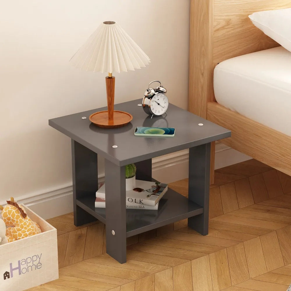 Solid Wood Bedroom Small Side Table Stable Cabinet  Bedside Storage