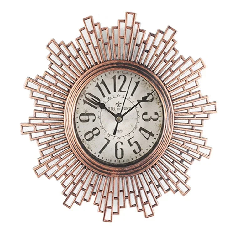 Rustic Retro Wall Clock, Quartz Battery Operated Non Ticking Mute no tick.