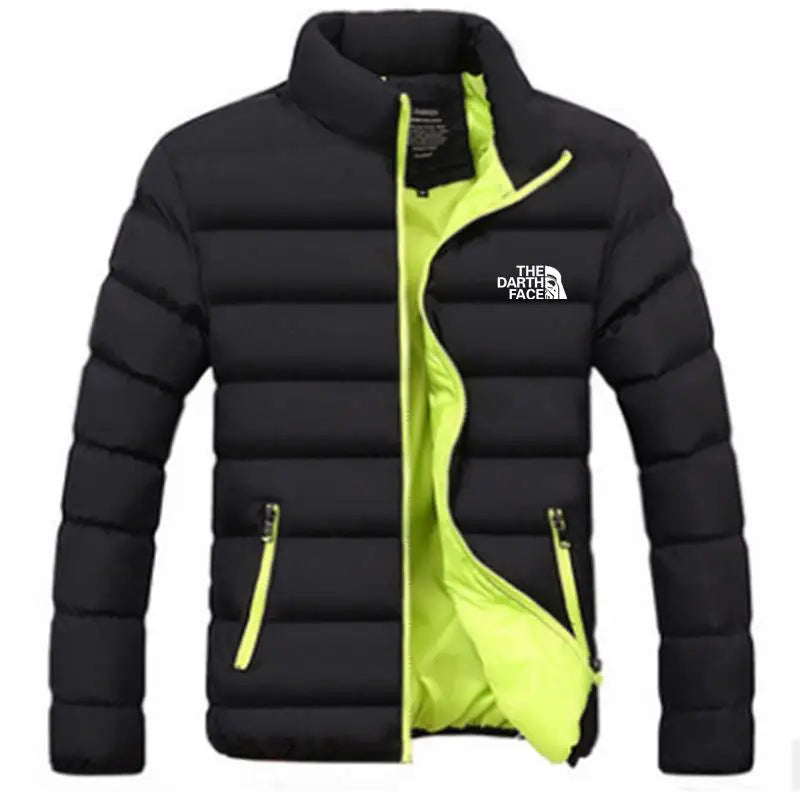 2024 men trendy casual wear, new warm parka winter coat solid color, stand up collar zipper windproof cotton jacket.