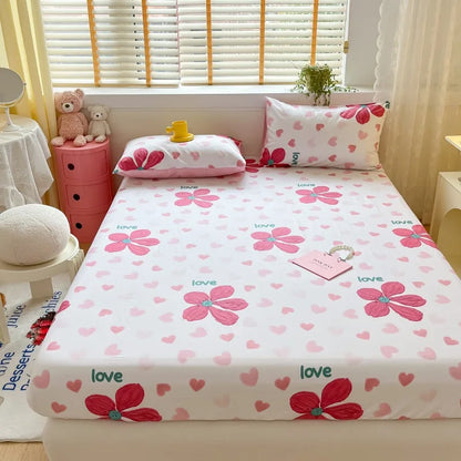 2025 New 100% Cotton Bed Sheet Flower Series Double , King Sheets For Girls, Boys, Single, Queen King Size