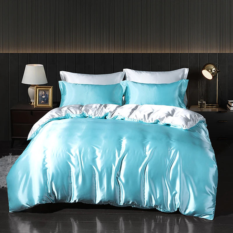 Luxury Satin  Bedding  With Fitted Sheet, Duvet Cover ,High End Bedding Sets