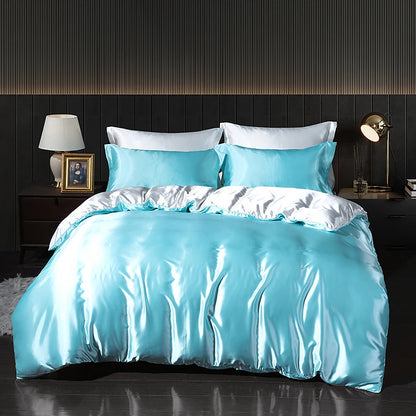 Luxury Satin  Bedding  With Fitted Sheet, Duvet Cover ,High End Bedding Sets
