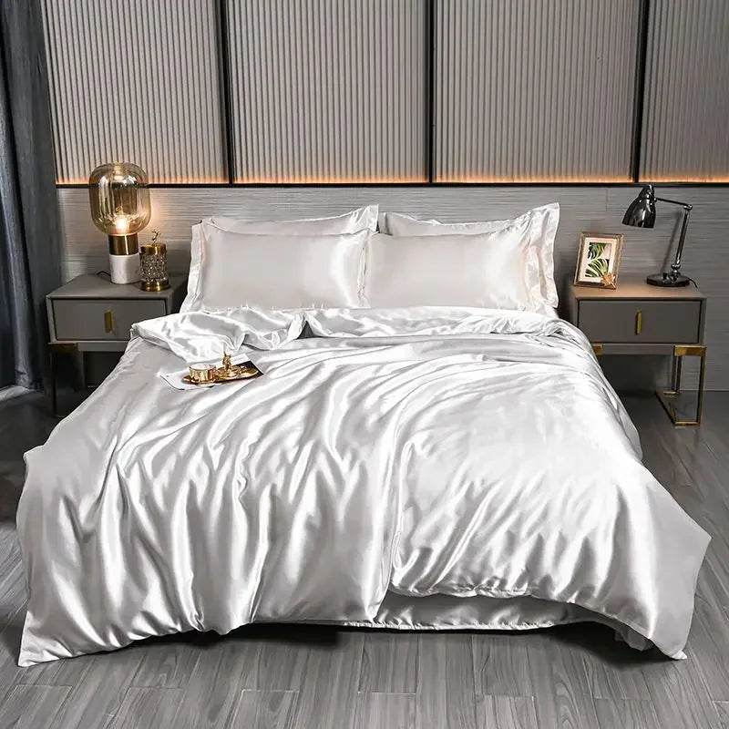 Luxury 100% Silk Bedding  with Duvet Cover4pcs Bed Cover