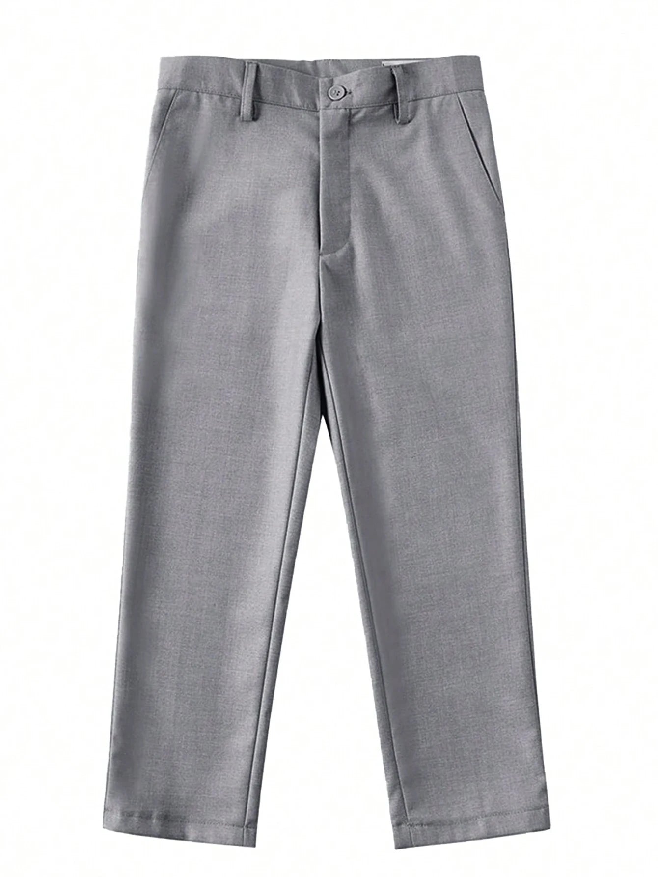 Tween Boy Back To School Season Black Single Breasted Long Pants.