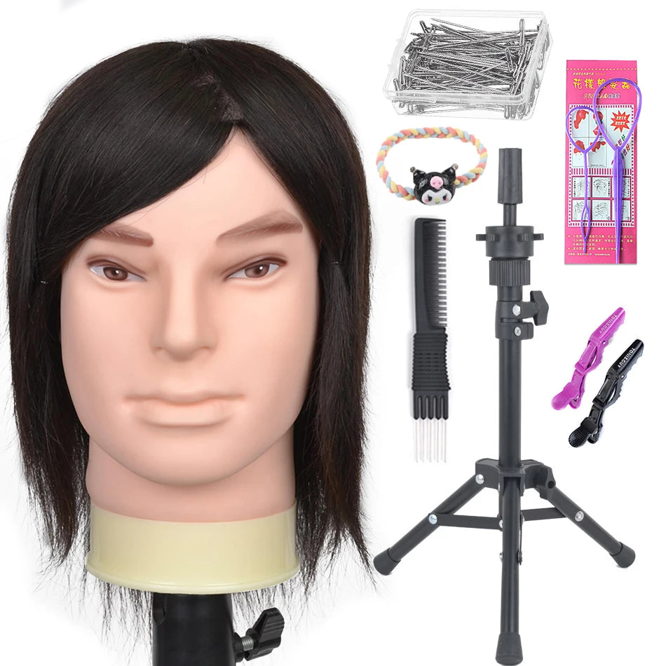 100% Real Human Hair Mannequin ,Styling Heads Cosmetology Practice Heads.