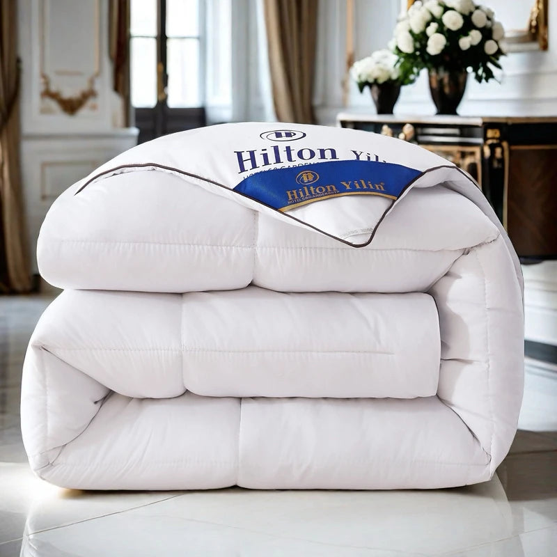 Hilton Hotel down Feather Comforter Warm Bedding Universal Single Double Core Fiber.