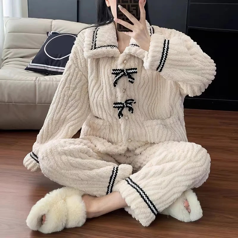 2Pcs/set women pajamas, autumn and winter  home wear.
