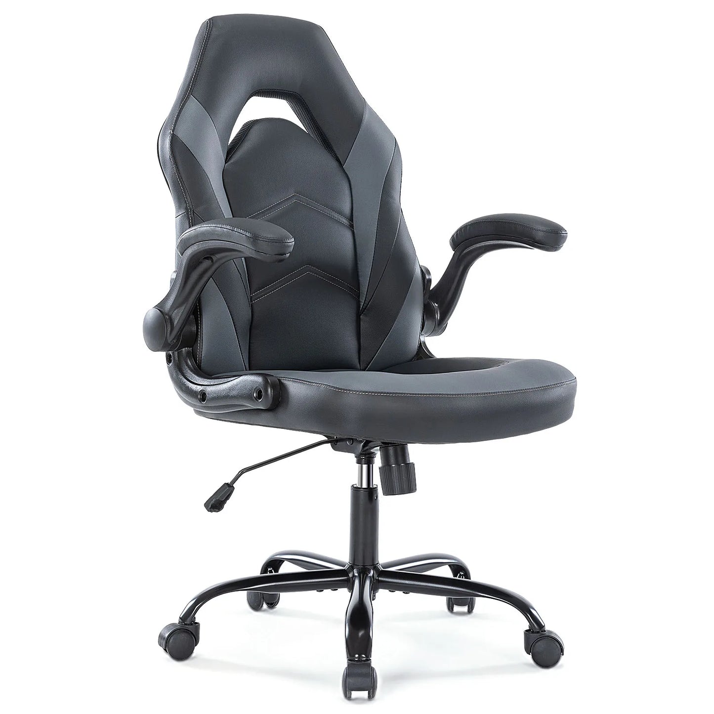 JHK Ergonomic Office Computer Home Gaming Desk Chair, Adjustable Leather Chair Flip-up Armrest.