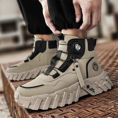 Men Combat Tactical Boots with Straps for Training Waterproof  Multifunctional  Outdoor Hiking Shoes