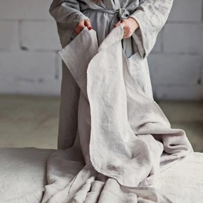 100% Pure Linen Bed Sheet Ultimate Comfort,  Natural Eco-Friendly  Durable, Queen California King